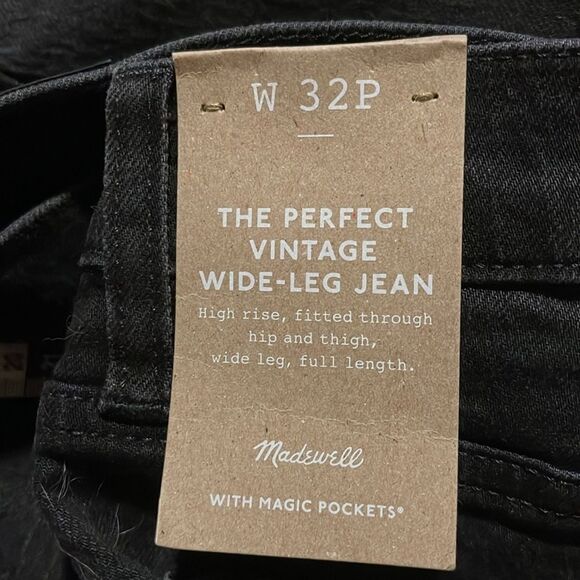 Madewell NWT The Petite Perfect Vintage Wide-Leg Jeans Size 32P in Belmere Wash - Picture 7 of 9
